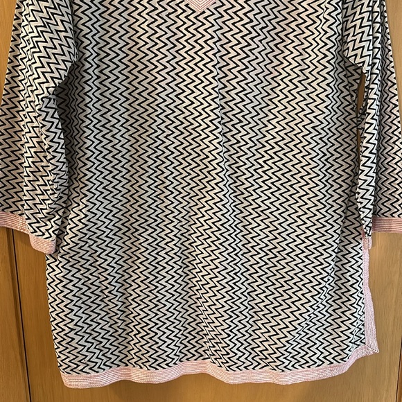 Gretchen Scott Women’s ZigZag Chevron Print Cotton Tunic Top Size Medium - Picture 3 of 10